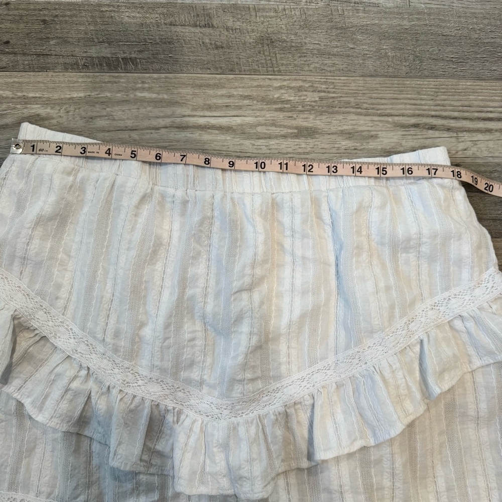 Time and Tru white cotton ruffled skirt flirty tiered size XL cottagecore K37 - Picture 4 of 8